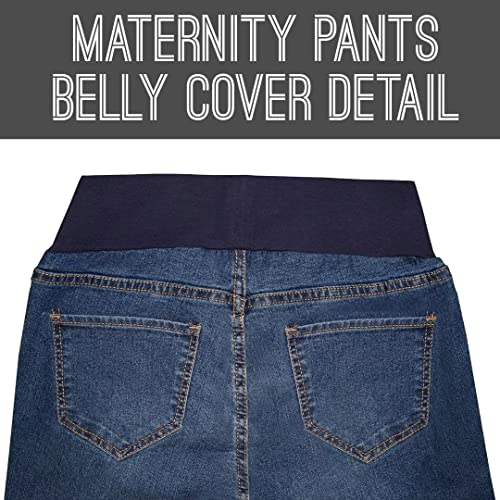 Hybrid & Company PM5486S-MEDIUM BLUE6-M Ultimate Comfort Women'S Maternity Slim Fit Stretch Jeans Pm5486S Medium Blue6 Medium thumb #4