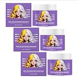 Mascarilla capilar morada antiamarilla, mascarilla capilar morada con keratina, elimina los tonos amarillos y acondiciona el cabello seco y dañado, para cabello rubio platino y gris (3Pcs)