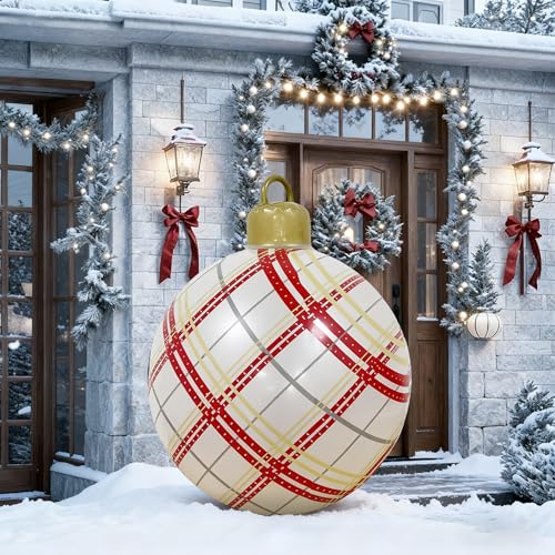 Aufblasbare Weihnachtskugeln, Afenau 60CM PVC Aufblasbarer...