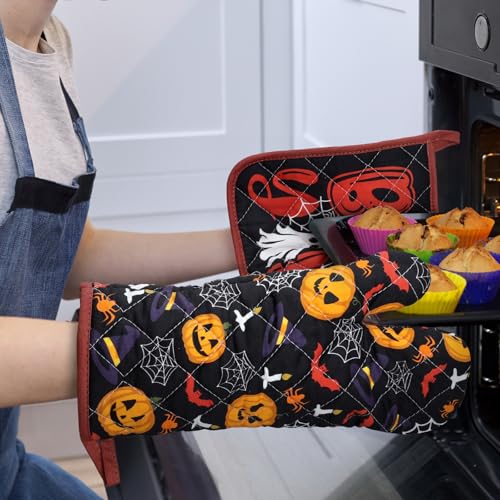 Arquiel Halloween Ofenhandschuh und Topflappen 2er-Set Baumwolle – Ansicht 6