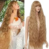 Civrie Long Wavy Wig with Bangs for Women,Wig Long Bangs Wig,Natural Looking Synthetic Heat Resistant Hair (27L, 40inch)