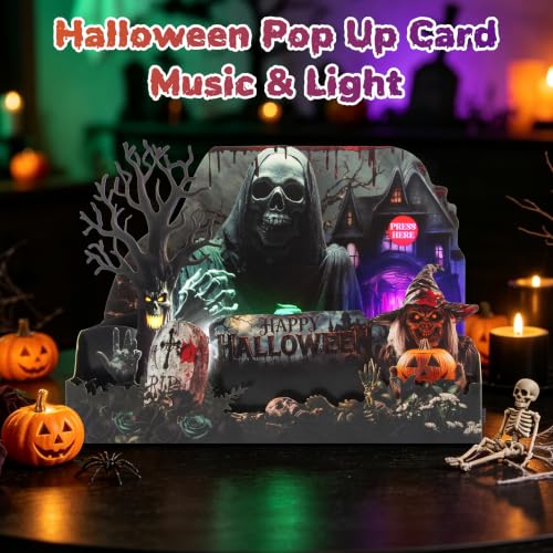 Tcamp Halloween Cards for Kids, Pop Up Happy Halloween Cards with Envelope - image 2