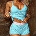 Women Fashion Print Mesh Lingerie Lace Lingerie Three Pieces Shorts Set Sexy Underwear Lace Maternity (Blue, XL)