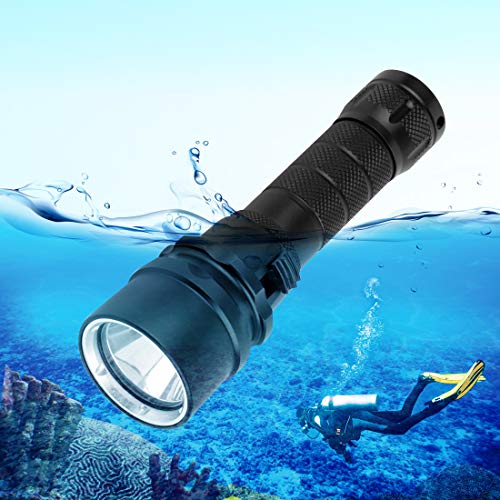 KOKOIN Diving Flashlight, 2000 Lumen Waterproof Underwater XM-L2 LED Submarine Lights Holder