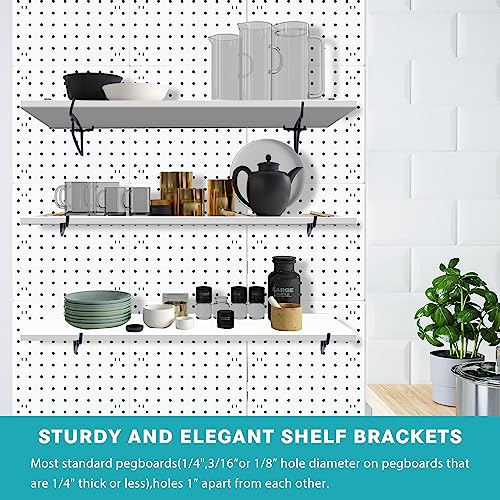 Fgussui 4 Pack White Pegboard Shelf Set - Pegboard Shelves With Pegboard Hooks thumb #3
