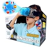 Heromask: VR Headset for Kids + Game System to Learn Spanish Italian etc [Language Learning] Virtual Reality for Kids. Kids Gifts for Boys and Girls for Age 5 to 12 Years Old. Educational
