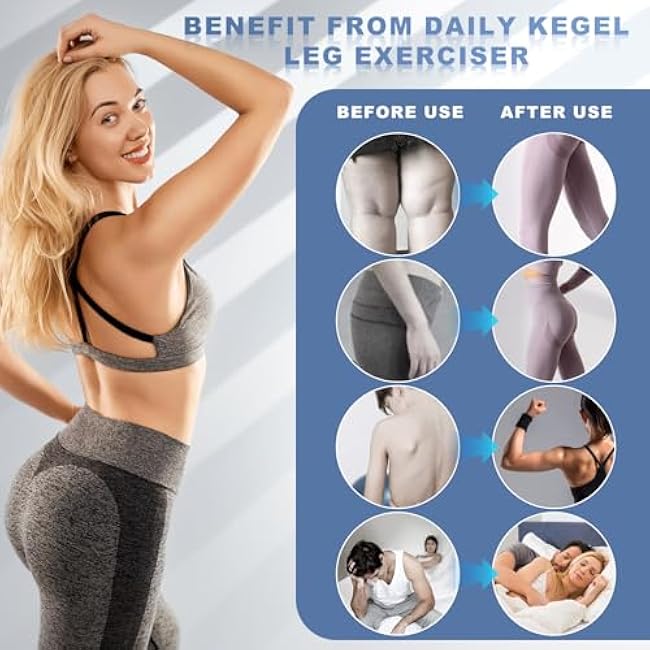 Multifunctional Thigh Trainer Kegel Exerciser, Adjustable Resistance Hip Trainer with Leg Straps, Handles, Jump Rope, Kegel Trainer for Thighs, Pelvic Floor, and Postpartum Rehabilitationut