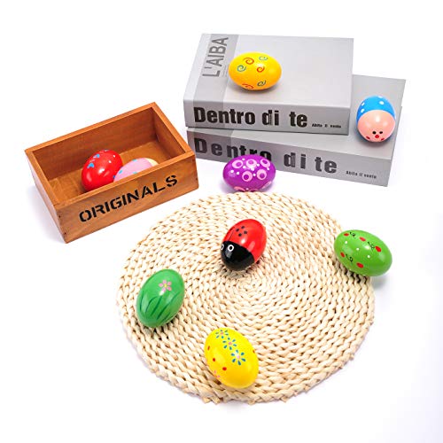 Easter Wooden Egg Shakers Maracas for Party Favors, Classroom Prize Supplies and Percussion Musical Instrument(9 PCS) - Image 7