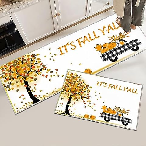 Hoimlm Halloween Kitchen Rug Set for Decor Cover