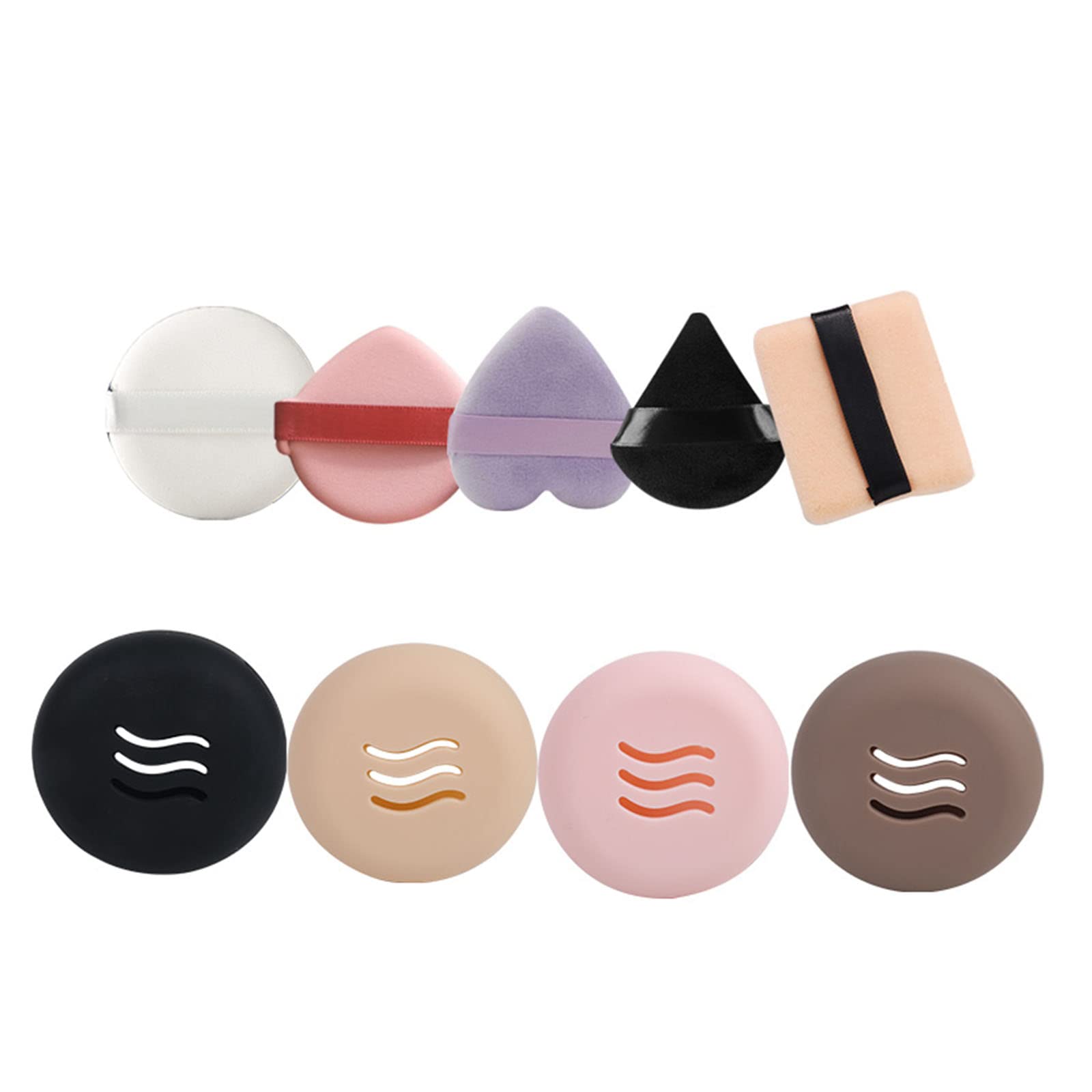 Round Face Makeup Puff Holder Powder Puff Case For Travel Face Makeup Puff Silicone Container Powder Puff Carrying Case