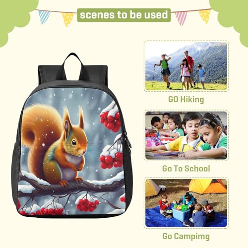 RunningBear Squirrel Branch Snow Grey Kids Backpack for Boys Girls Lightweight Toddler Bookbag for School Elementary3