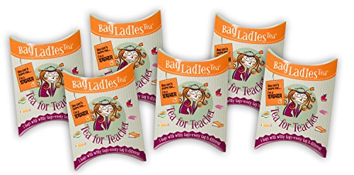 Bag Ladies Tea Presents Tea Is for Teacher Tea Pouch - Each Pouch Contains 5 Teabags Individually Tagged with 5 Different Witty and Thoughtful Quotes, Made with Fine English Breakfast Tea.