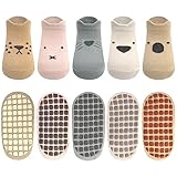 GRPSKCOS Kleinkind Baby Stopper Socken- 5 Paar ABS Rutschfeste Kleinkind Socken für 0-5 Jahre Jungen Mädchen Neugeborenen Anti Rutsch Knöchel Socken(#1 Mehrfarbig-5 Paare,1-3 Jahre)