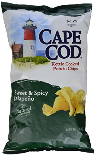 Cape Cod Potato Chips, Sweet & Spicy Jalapeno Kettle Cooked Chips, 8 Ounce