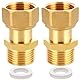 2 Stück Messing Beweglich Verschraubung Durchgang 3/4 Zoll, DN20 Wasserzähler Verschraubungen mit Dichtung, G3/4 IG x G3/4 AG Gewinde Fitting, für Trinkwasser, Zentralheizungssysteme, Gas und Öl