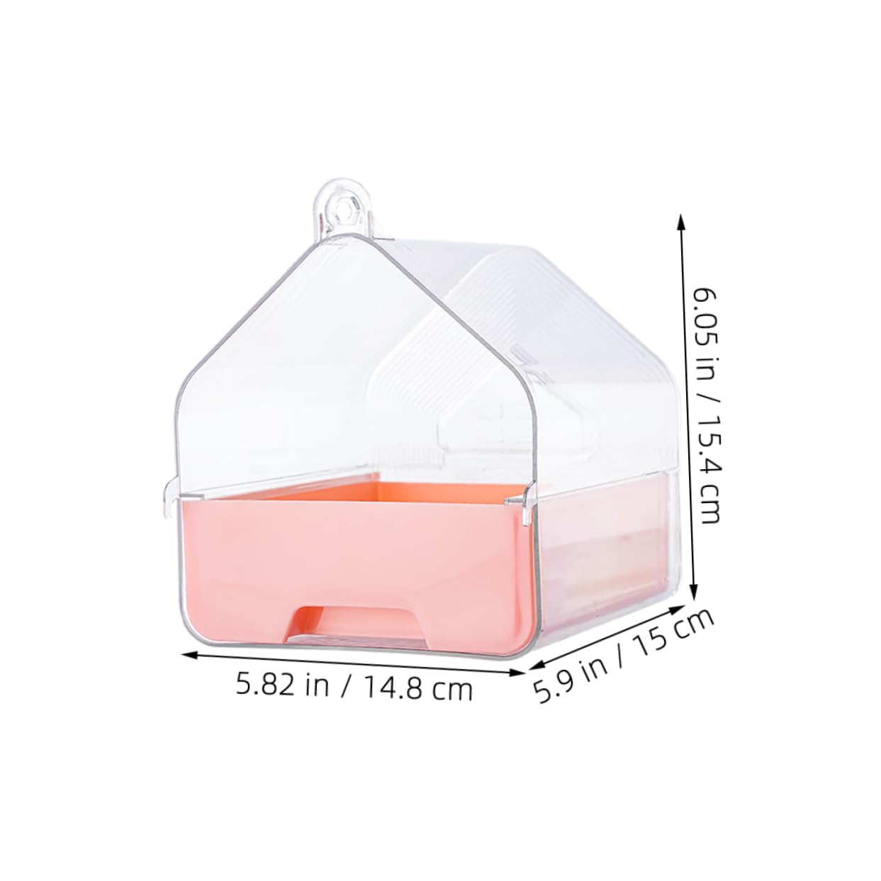 BESPORTBLE Transparent Hanging Bathtub with Drawer for Parrots Lovebirds and Small Pet Birds Space Saving Easy Clean Enhanced Visibility for Bird Cages
