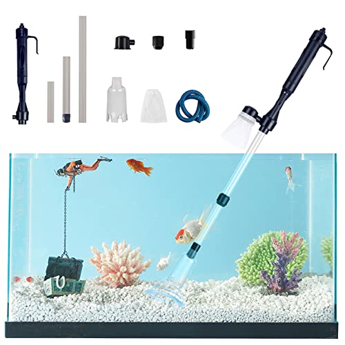 Image of Electric Fish Tank Cleaner,Battery Powered Gravel Vacuum Siphon Fish Tank Pipe Cleaning Tool Suitable for Fish Tanks with Water Depth Below 62cm