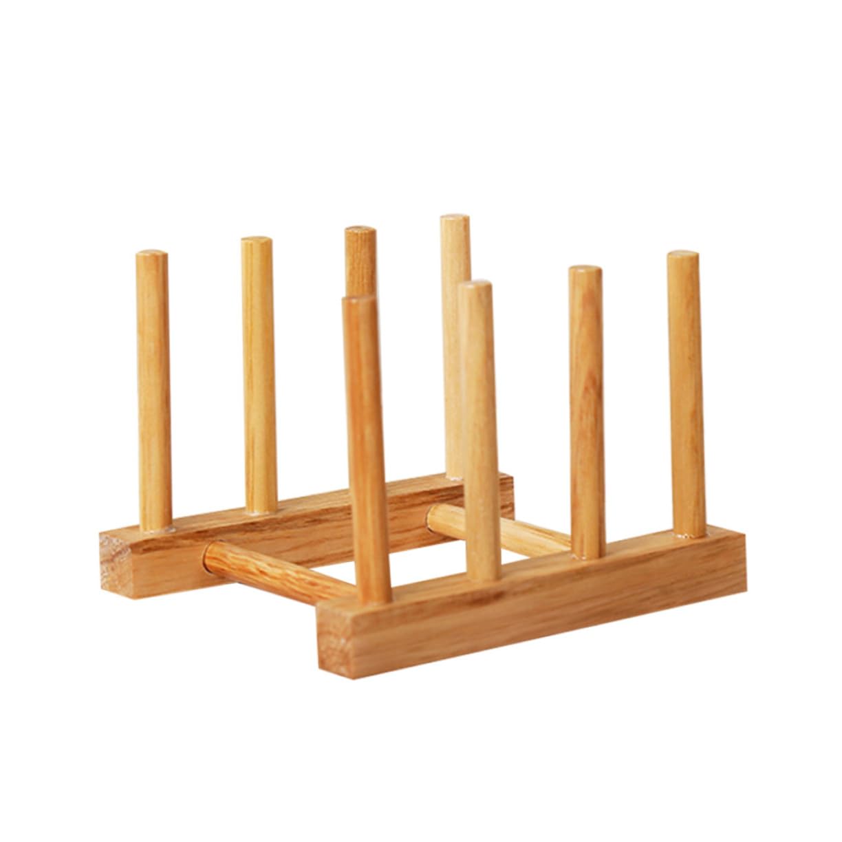 TIDTALEO Solid Wood Dish Drainer Rack Bamboo Dish Drying Rack Kitchen 4 Tier Shelf Easy to Clean Multi-Functional Organizer