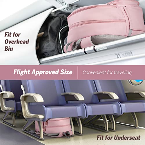 MoKo Womens Gym Backpack, Large Travel Backpack with Shoe Compartment Sports Bag with Wet Pockets 15.6 Inch Laptop Backpack Water Resistant Anti Theft Back Pack for Women Gifts, Pink4