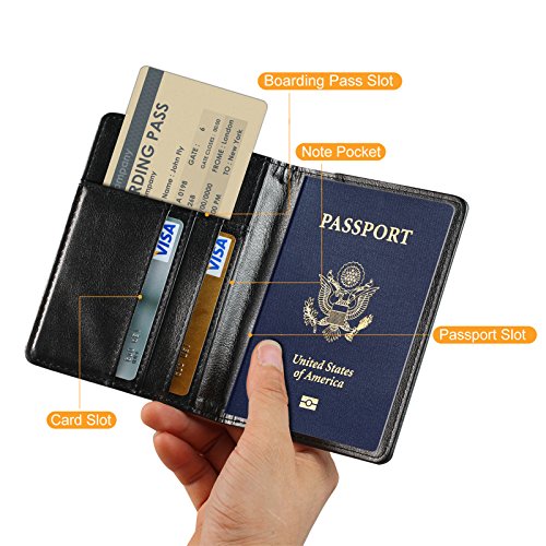 Passport Holder Cover Case PU Leather RFID Blocking Card Pockets Holder Cute Luggage Magnetic Wallet Passport Holder Case for travel Women Men, Don't Touch2