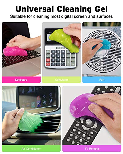 FiveJoy Car Cleaning Gels, 5-Pack Universal Auto Detailing Tools Car Interior Cleaner Putty, Dust Cleaning Mud for PC Tablet Laptop Keyboard, Air Vents, Camera, Printers, Calculator - 400g