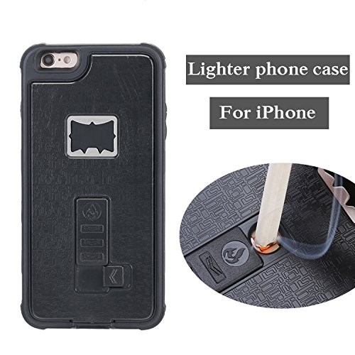iPhone 7 Case, Multi-Functional Built-in Cigarette Lighter & Bottle Opener Protective Shock Proof Cover for Apple iPhone 7 (Black)