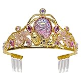 tiara princesa rapunzel Acentuado por brillantes gemas facetadas, perlas de imitación y filigrana floral