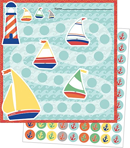Carson Dellosa 30PC SS Discover Mini Reward Chart for Kids, 4.75" x 5 Nautical Incentive Trackers and 630 Stickers for Potty Training, Good Behavior, and Chores, Homeschool and Classroom Must Haves Carson Dellosa 30PC SS Discover Mini Reward Chart for Kids, 4.75" x 5 Nautical Incentive Trackers and 630 Stickers for Potty Training, Good Behavior, and Chores, Homeschool and Classroom Must Haves