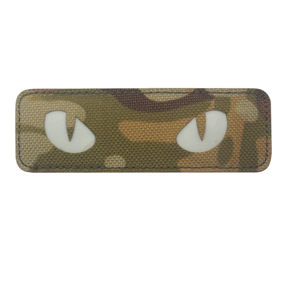 Cat Eyes Patches Tactical Military Army Morale Embroidered Sew On Motorcycle Biker Sew on Tags Operator Hook and Loop Fasteners Backing Emblem for Travel Backpack Hats Jackets Team Uniform (CP)