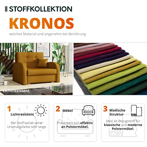 Mirjan24 Ecksofa Boston mit Schlaffunktion und Bettkasten, Eckcouch mit Einstellbare Kopfstützen, Polsterecke, L-Sofa, Verchromte Füße, 2r+R+LXp (Seite: Rechts, Kronos 34) – Bild 8