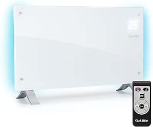 Convetor Klarstein Bornholm Curved Ambient, 1000/2000 W, painel de vidro, IP24