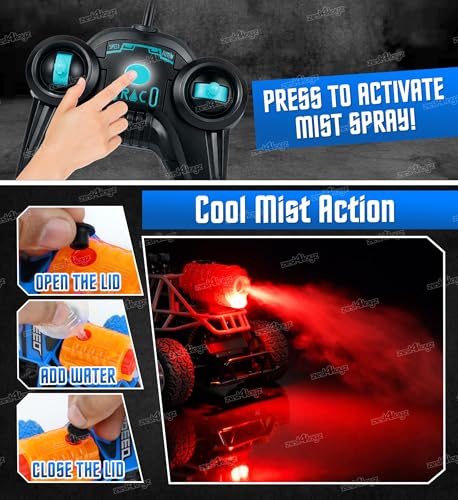 Image of Zest 4 Toyz Remote Control Car Toy for Kids Adults | Off-Road Monster Truck Spray Climbing Racing Car | Mist Spray Effect | Drift Rechargeable RC Car | USB Cable | LED Lights | Birthday Gift