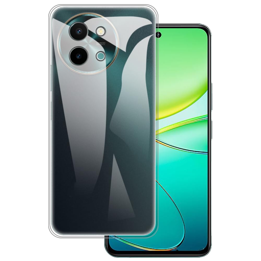 Case Compatible with Vivo T3X 5G Case Shockproof TPU Soft Flexible Gel Protective Phone Cover with Anti-Scratch & Military-Grade Anti-Drop (Clear)