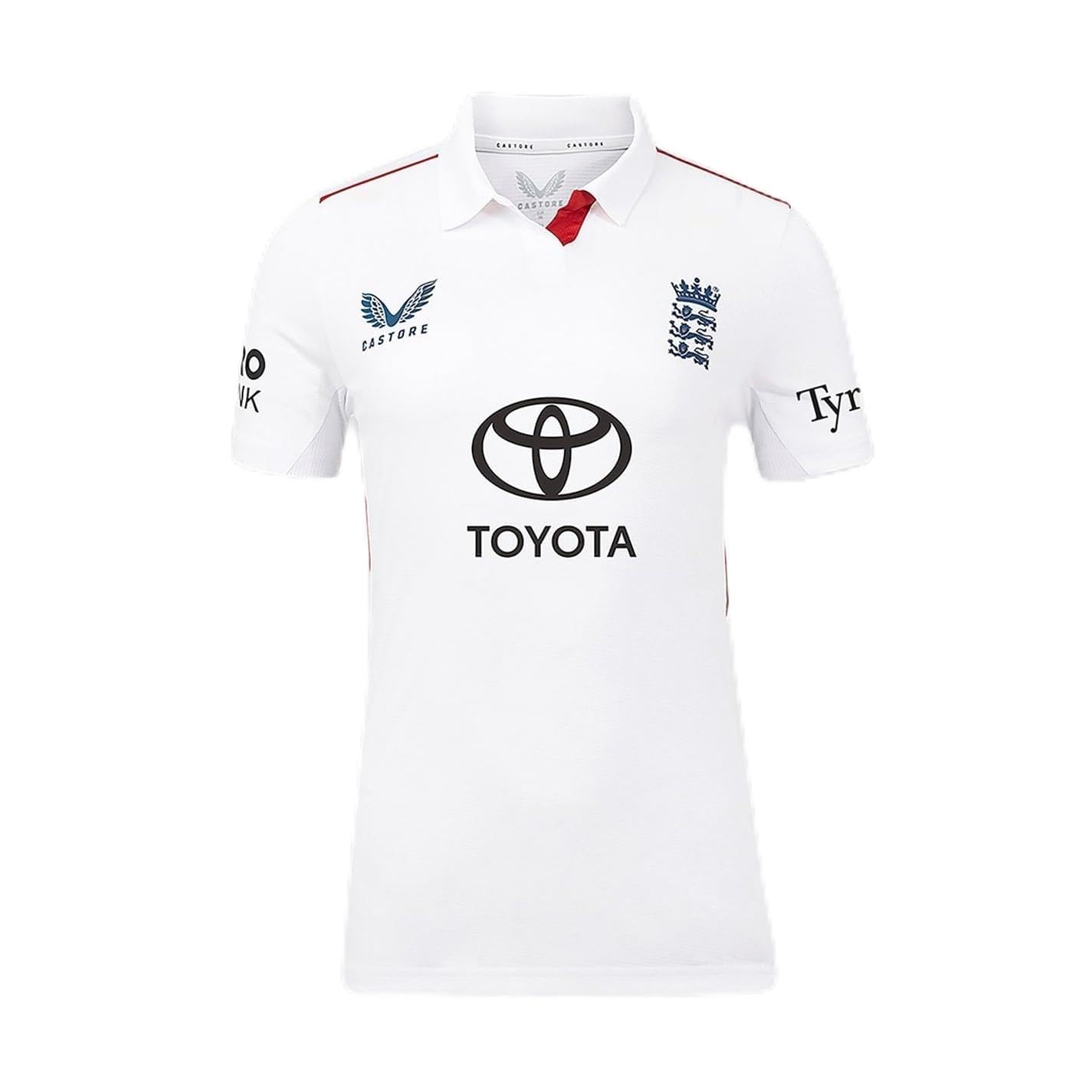 England  Women's  26/27  Cricket Test Shirt, Football by Castore in Size 12, Sports Direct