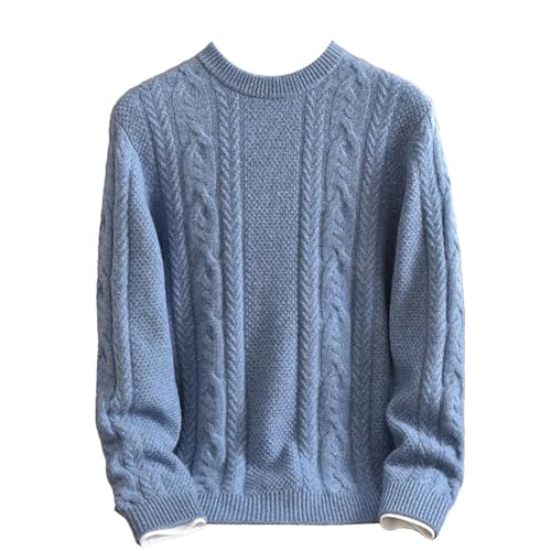 Winter 100% Cashmere Sweater Men's Round Neck Thickened Warm Pullover Sweater