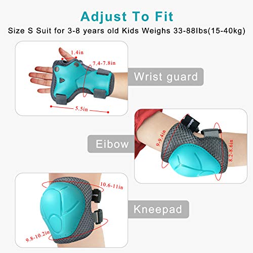 image for Kids Protective Gear Set Upboxn Knee Pads and Elbow Pads with Wrist Gu