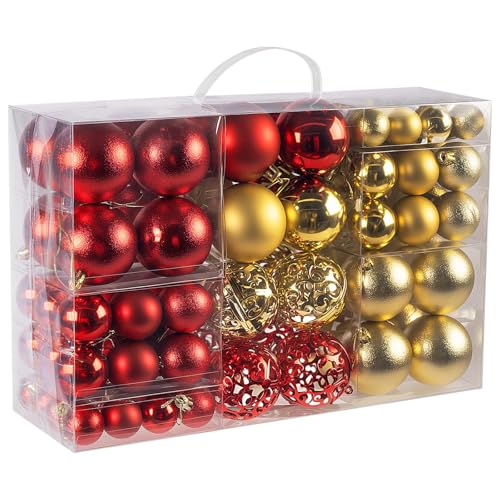 Weihnachtskugeln, 100er Set Christbaumkugeln, Ø3/4/6 cm, matt,...