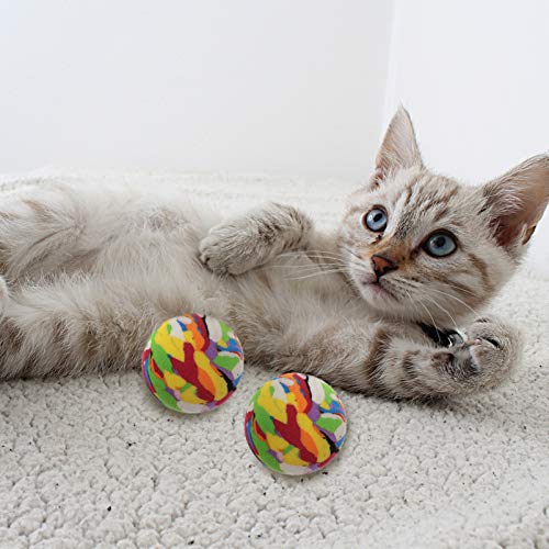 VILLCASE 10Pcs Interativo Brinquedos Do Gato Bola Colorida Rainbow Eva Bolas Gato Interessante Perse