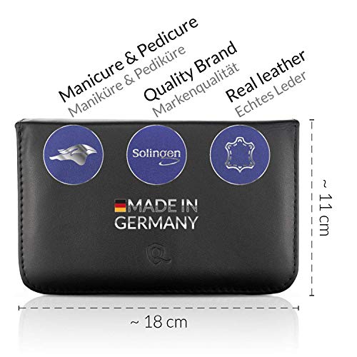 marQus Solingen Maniküre Set Solingen - 12 teiliges Maniküre Pediküre Set in Echt Leder Etui handlich und weich… – Bild 3