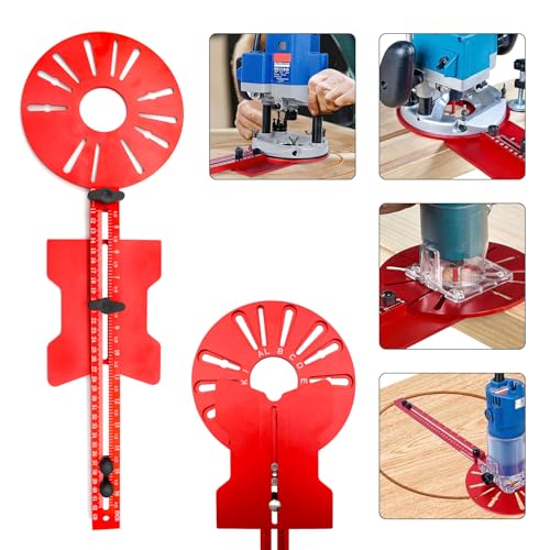 New 5 in 1 Router Milling Groove Bracket for Routing Straight or Cylindrical Edges, Aluminum Router Circle Cutting Jig, Upgraded Router Jig & Router Guide for Woodworking