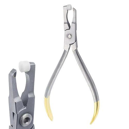 Alicates de extracción de banda de ortodoncia, fórceps removedor de banda molar con tapa extraíble blanca, utilizado para soporte, bandas, alambre,