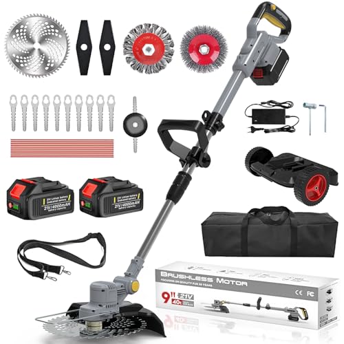 Rasentrimmer mit Akku und Unkrautbürste, 6 In 1 Akku Rasentrimmer für Makita Akkus, Rasentrimmer mit Unkrautbürste und 2X4.0Ah Akku, 21V Bürstenlose Freischneider Akku für Garden Trimmen (Grau) Rasentrimmer mit Akku und Unkrautbürste, 6 In 1 Akku Rasentrimmer für Makita Akkus, Rasentrimmer mit Unkrautbürste und 2X4.0Ah Akku, 21V Bürstenlose Freischneider Akku für Garden Trimmen (Grau)