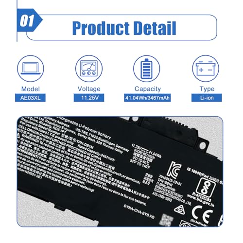 Image of AE03XL Laptop Battery Compatible with HP 240 245 246 250 255 256 G10 / 14-EE 14-EP 15-FC 15-FD Series N21969-005 N2095-AC1 HSTNN-OB3E HSTNN-0B3E TPN-DB1N