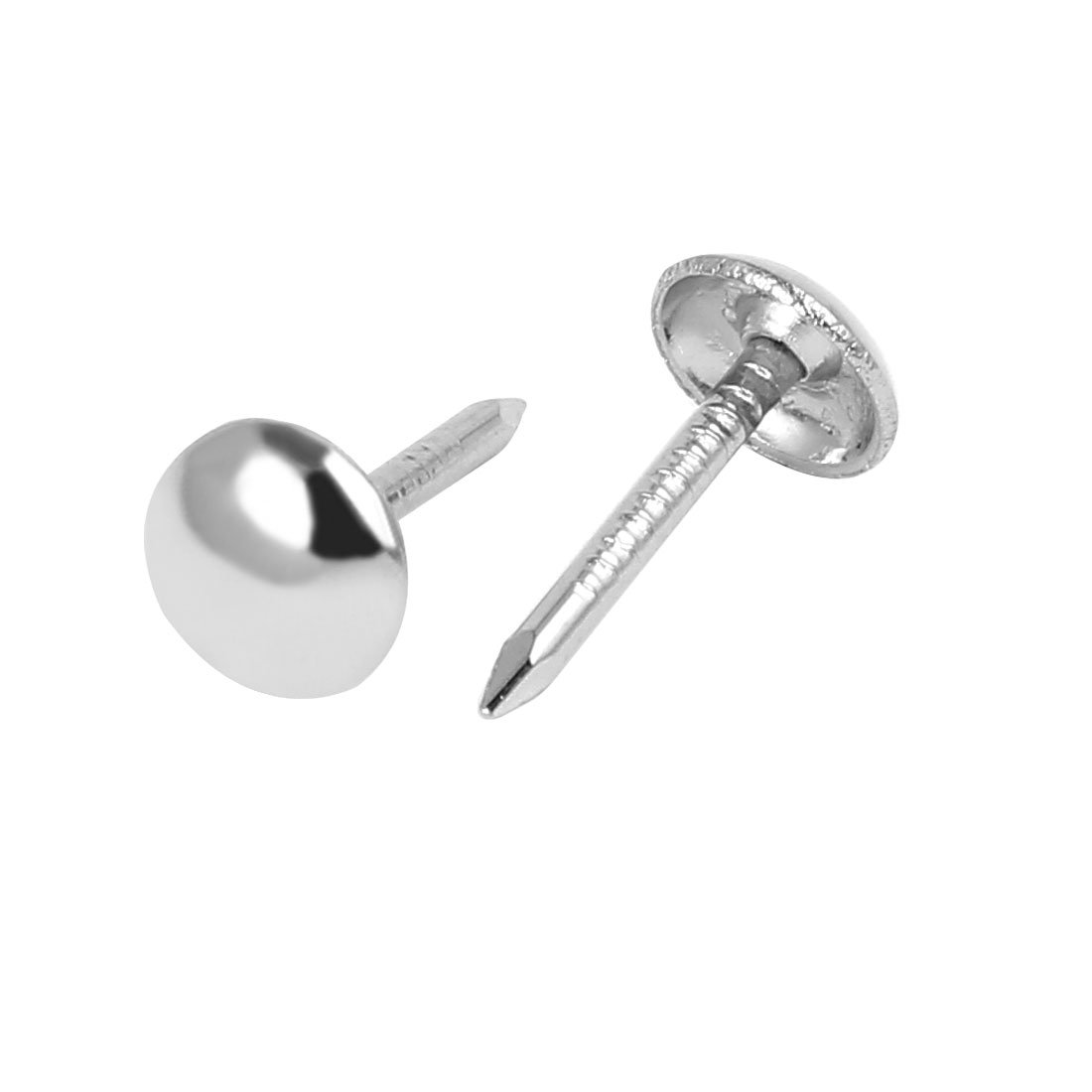 Sourcing Map Tachuelas Tapicería Cabeza Redonda 7mm X 14mm – 50 Clavos Decorativos Tono Plateado Para Tableros Y Manualidades