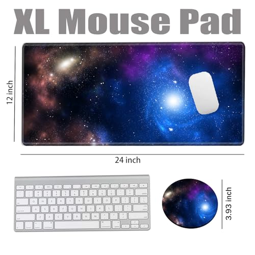 Image of Galaxy Mouse Pad XXL Large Space Mousepad 24x12 Desk Mat Gaming Desk Pad Long Big Computer Mat Extended Mouse Mat for Wireless Mouse Non Slip Work Laptop