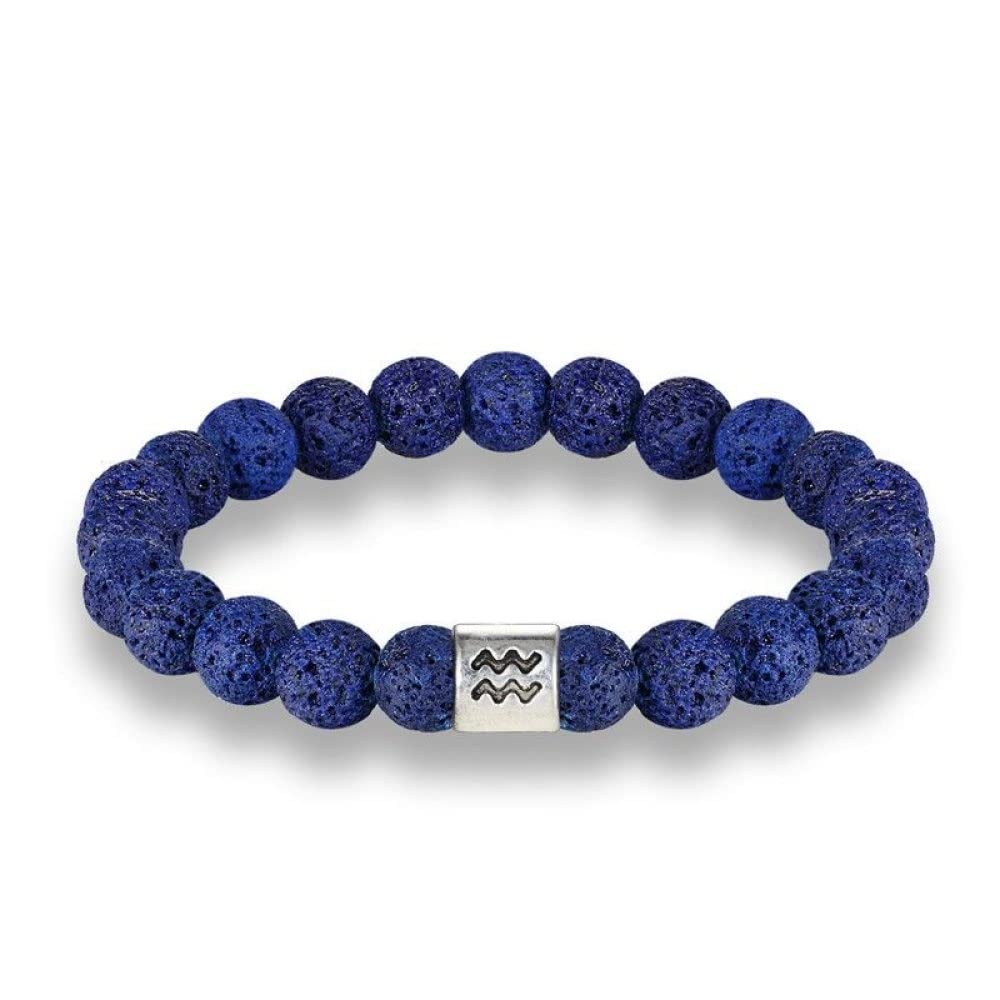 Bracciale Uomo Pietre,8 Mm Pietra Naturale Vene Blu Agata Braccialetto Di Cristallo Moda Lucido Stretch Perline Braccialetto Ansia Yoga Chakra Energia Pietre Preziose Braccialetto Di Perline Gioiell - Foto 7