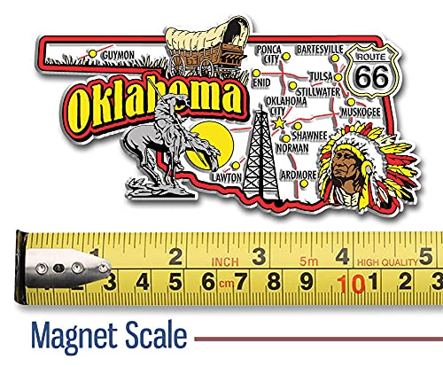 Set de 6 imanes decorativos de Oklahoma de caucho miniatura 4