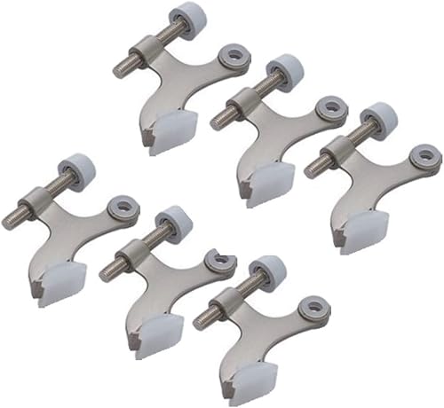 Better Home Paquete de 6 tapones de puerta de níquel satinado, fácil de instalar