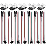 3 Pin Led Strip Connector, SUPERNIGHT 3 Pin Connector for WS2811 WS2812 WS2812B SK6812 LED Strip Lights, 7 Pairs JST SM Male Female Plug LED Connector Cables, 5 PCs Strip to Wire Led Connectors
