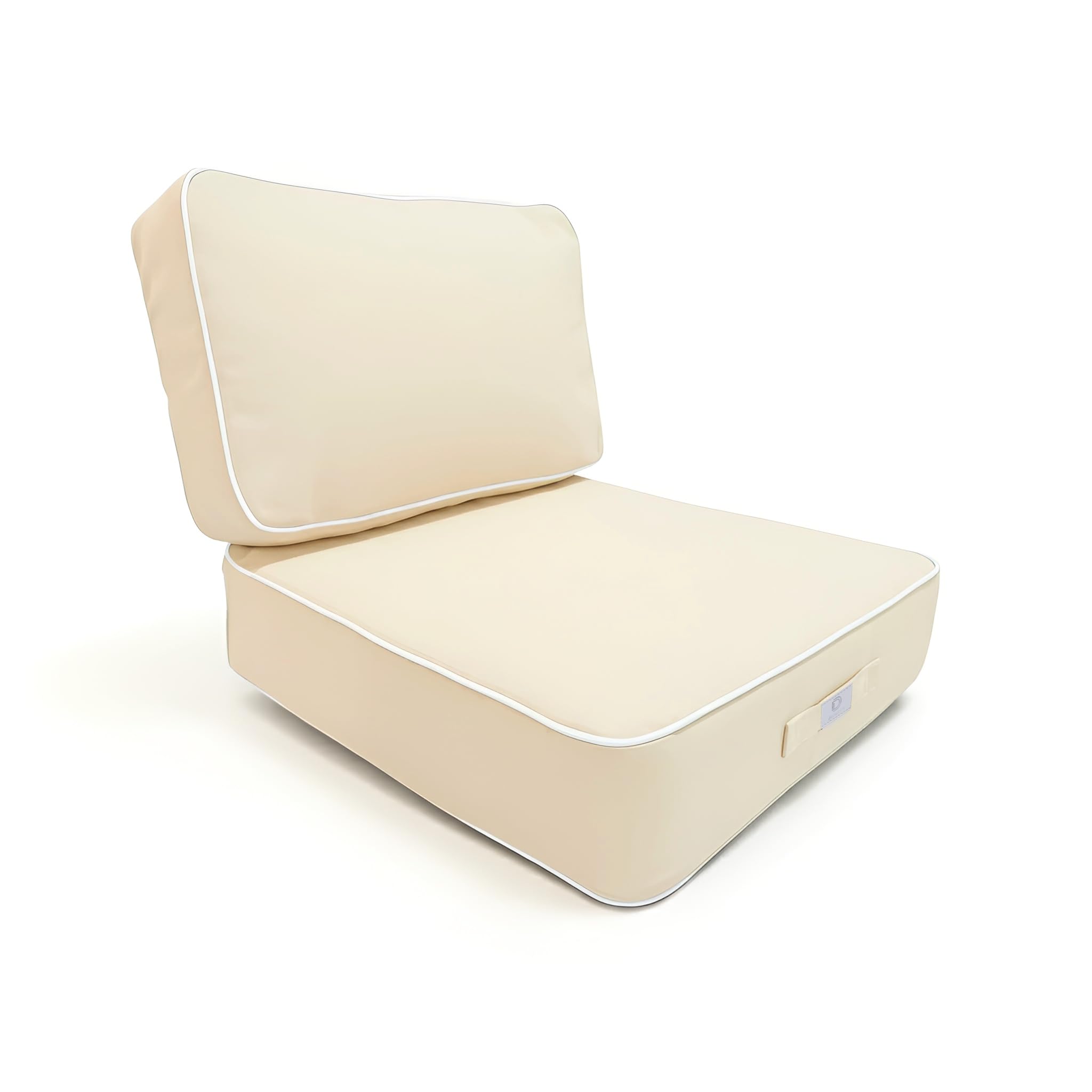Coussins pour Salon de Jardin Premium - Déhoussable, Anti-​UV, épaisseur 12cm - Déco Arts (Jaune Beurre, 1xAssise: 60x60cm - 1xDossier: 60x35cm)